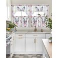 thumbnail image 4 of Easter Swag Kitchen Curtains Sets for Windows 24 Inch Length, Cute Rabbits Ears Bow Daisy Flower Watercolor Plaid Short Window Curtain Panels Swags Valances and Tiers 3 Piece Set for Cafe/Dining Room, 4 of 5