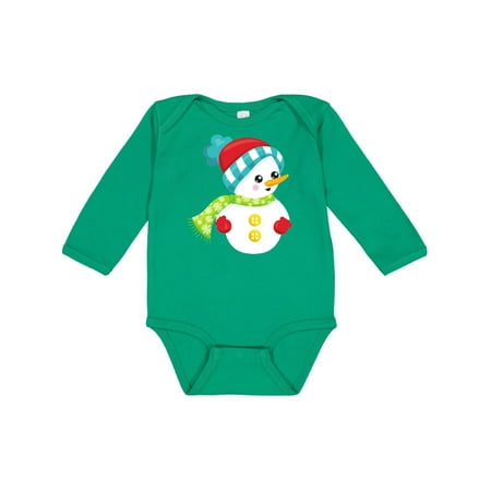 

Inktastic Snowman With Hat Scarf Gloves Carrot Nose Gift Baby Boy or Baby Girl Long Sleeve Bodysuit
