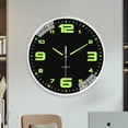 thumbnail image 5 of Lunxisen 3 Pcs Noctilucent Round Wall Clock, Text Silent Non-Ticking Decorative Clocks Battery Operated Quiet Clocks for Home Decor(8in), 5 of 9