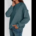 thumbnail image 4 of Suéteres Extragrandes para Mujer, de Larga, con de Murciélago, para Otoño, Cuello Redondo, Informal, de Punto, con Abertura Lateral. Azul Marino L, 4 of 8