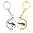 thumbnail image 1 of Actividad de alimentos de peces del océano Anillo de oro de metal llavero llavero, 1 of 4