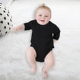 thumbnail image 3 of LZHGirlshop Unisex Baby Boy Girl Rompers Bodysuit Casual Solid Color Long Sleeve with Button Jumpsuits Infants Clothes Outfits,Black,3M, 3 of 8