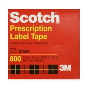 Scotch Prescription Label Tape, Acetate Film Tape, Transparent 800, 1 ? In by 2 1/2 In, 1 Ea, 6 Pack