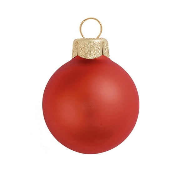 Whitehurst Matte Finish Glass Christmas Ball Ornament - 7" (180mm) - Fire Orange
