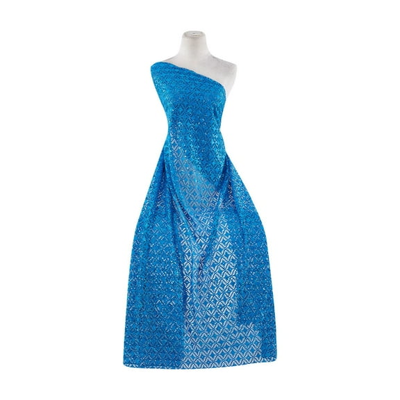 Zelouf Vegas Lace W/sequins  , Sewing, DIY, Crafts Fabric by the Yard, Marine Drama, 3 Yard