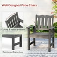 thumbnail image 2 of Patio Chairs & Table Set of 3, 2 pcs Garden Bistro Chairs with End Table, All-Weather HIPS Dining Chair Set, 400 lbs Weight Capacity, Outdoor Patio Furniture, Grey, 2 of 6