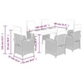 thumbnail image 2 of vidaXL 7 Piece Patio Dining Set with Cushions Beige Poly Rattan, 2 of 9