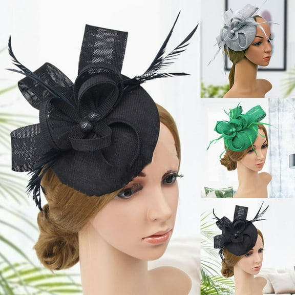 Travelwant Women Girl Fascinators Hair Clip Hairpin Hat Feather Cocktail Wedding Tea Party Hat