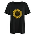 thumbnail image 4 of PVCS T-shirt à Manches Courtes Ample Col Rond Imprimé Tournesol pour Femmes, 4 of 5
