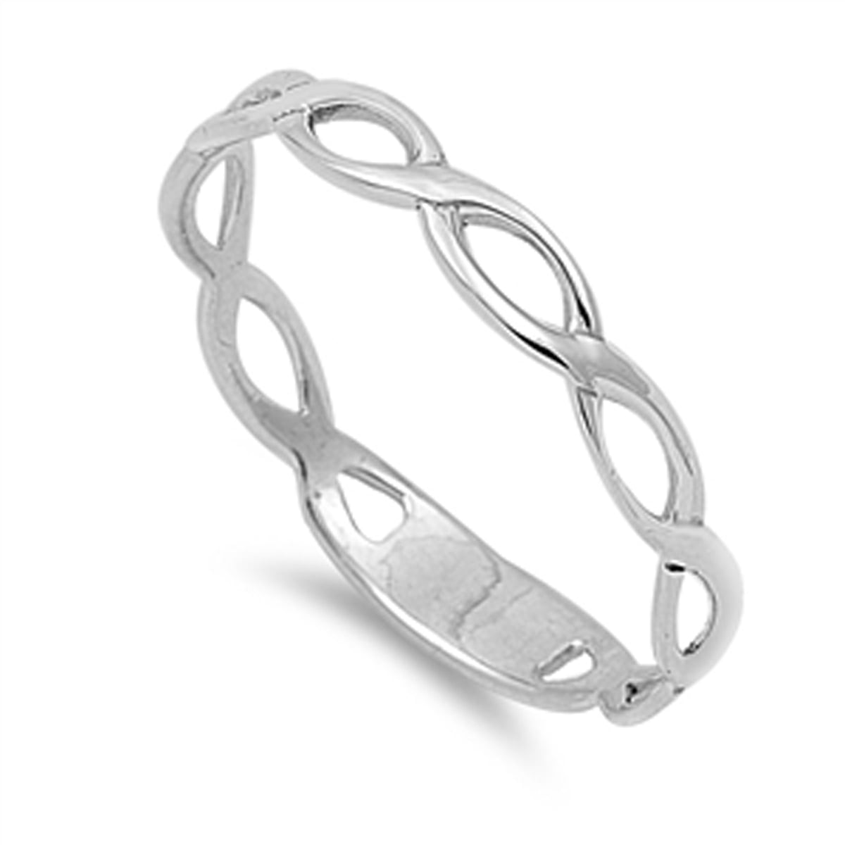 Plain Rope Style  .925 Sterling Silver Ring Sizes 2-12 
