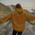 thumbnail image 3 of zaveiop Jesus Loves You Hoodie Womens Christian Sweatshirt Christian Hoodies Oversized Jesus Sweatshirt Long Sleeve Pullover (Brown, M), 3 of 6