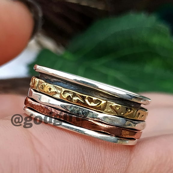 925 Sterling Silver Ring, Handmade Ring, Spinner Ring, Meditation Ring, Anxiety Ring, Worry Ring, Fidget Ring, Thumb Ring Gift For Her