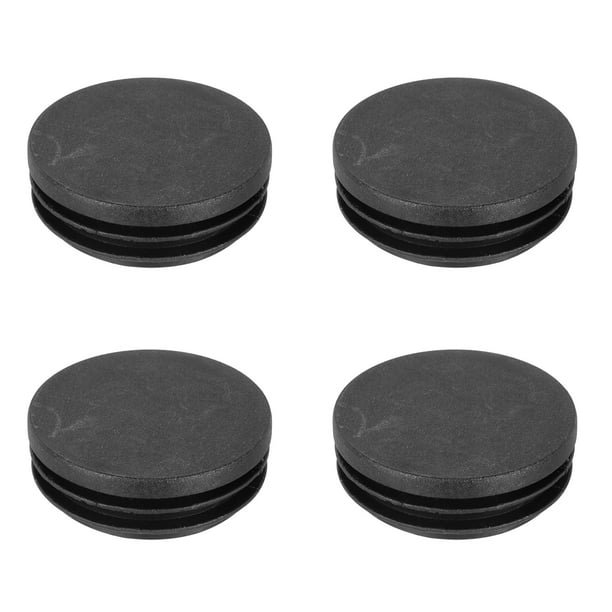 Uxcell 4 PCS 1.97"(50mm) Tapones de agujero redondos de plástico, tapones de extremo de tubería de plástico negro para muebles, tubería, mesa, silla