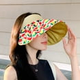 thumbnail image 3 of 56-58cm hat circumference female summer anti-ultraviolet sunshade sunscreen hat empty top cover face sun hat outdoor hat - red, 3 of 5