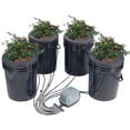 thumbnail image 3 of KFFKFF DWC Cultivation Setup, Hydroponic Growth System Featuring Drip Kit with 4 Five-gallon Buckets, Inclusive of Air Pump, Air Stones and Water Level Indicator, 3 of 9