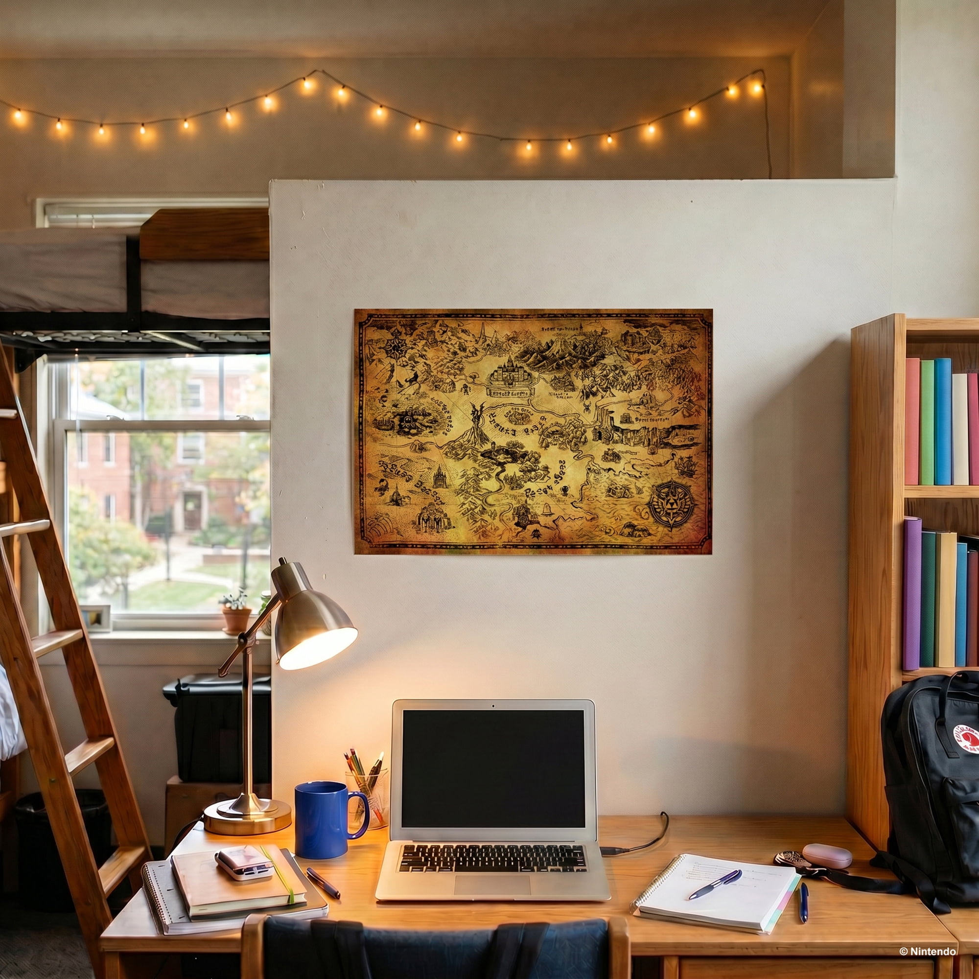 Pyramid America: The Legend of Zelda: Hyrule Map - 11x17 Poster Print - Video Game World View Artwork, Licensed Nintendo Wall Decor, Fan Collectible