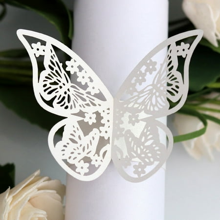 

Beechoice 20Pcs Butterfly Napkin Ring Paper Holder Chirstmas Thanksgiving Napkin Ringsfor Wedding Dinner Party Gifts Favor Table Holders