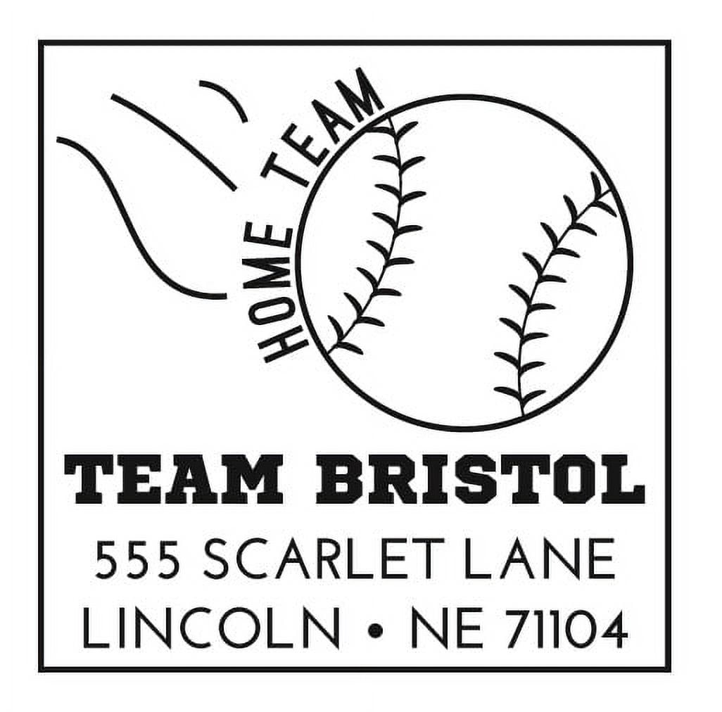 Personalized Square Self Inking Rubber Stamp - Team Bristol