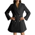 thumbnail image 2 of Ounisa Women's Double Breasted Blazer Formal Dinner Peak Lapel Suit Jacket, 2 of 6