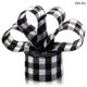thumbnail image 5 of Toystoory Accesorio de cinta con cable de Navidad, tela de arpillera a cuadros, decoración a cuadros para casa de campo, suministro de ducha, Kits de decoración para fiestas Blanco negro 15m, 5 of 6