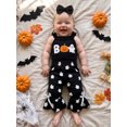 thumbnail image 6 of Cenuakty Girls Halloween Outfits Ghost Embroidery Romper Flared Pants Headband, 6 of 9