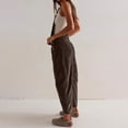 thumbnail image 6 of GigrtiJin Baggy Corduroy Overall for Women Loose Wide Leg Jumpsuit Barrel Pant Cute Adjustable Bib Overalls with Pocket, 6 of 8