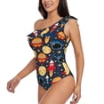 thumbnail image 5 of Daiia Colorful Astronomy Women's One Piece Swimsuits Personalized One Shoulder Swimwear Asymmetric Ruffle Bathing Suits-Large, 5 of 8