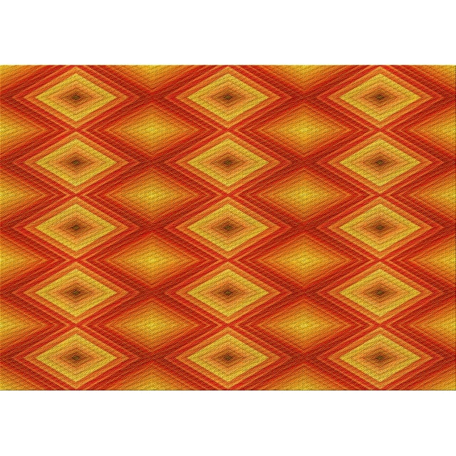 Ahgly Company Machine Washable Indoor Rectangle Transitional Neon Orange Area Rugs, 7' x 10'