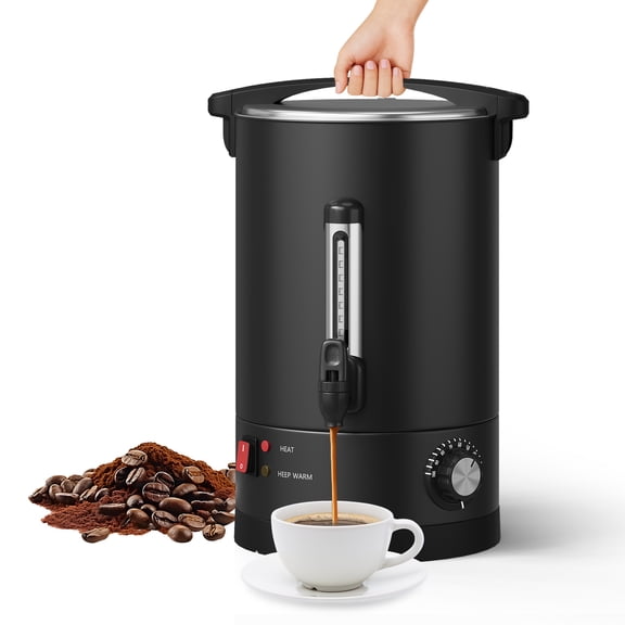 Accreate 12L Coffee Urn Extra Large, 80 Cups Double-Wall Commercial Stainless Steel Coffee Maker Hot Water Urn, Insulated Percolator Machine & Dispenser, Large Capacity Keep Hot for Catering Event