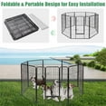 thumbnail image 4 of Demi Bonn 40" Height Dog Playpen Designed for Indoor Use with Door, 8 Metal Panel Heavy Duty Dog Fence for Medium Dogs, Black, 4 of 9