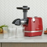 Omega Cold Press 365 Compact Masticating Horizontal Juicer, 150W Low-Speed 3-Stage Auger, in Red (H3000RED)