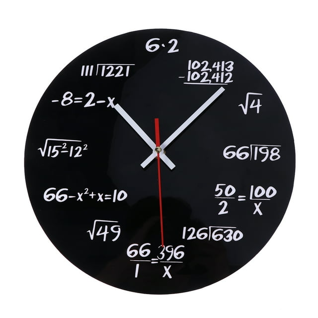 MasteelfCA Creative Mathematics Blackboard Clock Wall Clock Teacher Gift for Classroom Home Office