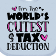 thumbnail image 4 of Inktastic I'm the Worlds Cutest Tax Deduction Pink Hearts Boys or Girls Baby Bib, 4 of 4