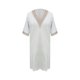 thumbnail image 2 of Vestido de mujer con cuello en V, costuras de encaje y manga media: vestido ligero y casual de verano con diseño clásico, 2 of 4