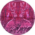 thumbnail image 1 of Ahgly Company Indoor Round Animal Pink Traditional Area Rugs, 8' Round, 1 of 4