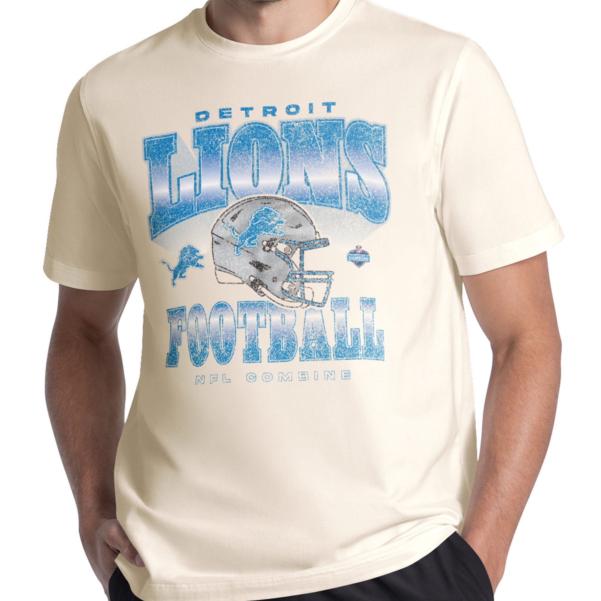 Detroit Lions Men's NFL Combine Faded Fashion Short Sleeve T-Shirt