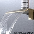 thumbnail image 3 of JERFIT Wall Mount Waterfall Tub Filler, Single Handle Brushed Gold Bathroom Faucet with Rough-in Valve, Modern High Flow Bath Sink Faucet, 3 of 7