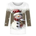 thumbnail image 4 of Christmas Shirt for Women Snowman Graphic Tee Holiday Top Short Sleeve Casual Cute Xmas T Shirt Winter Outfit, 4 of 4