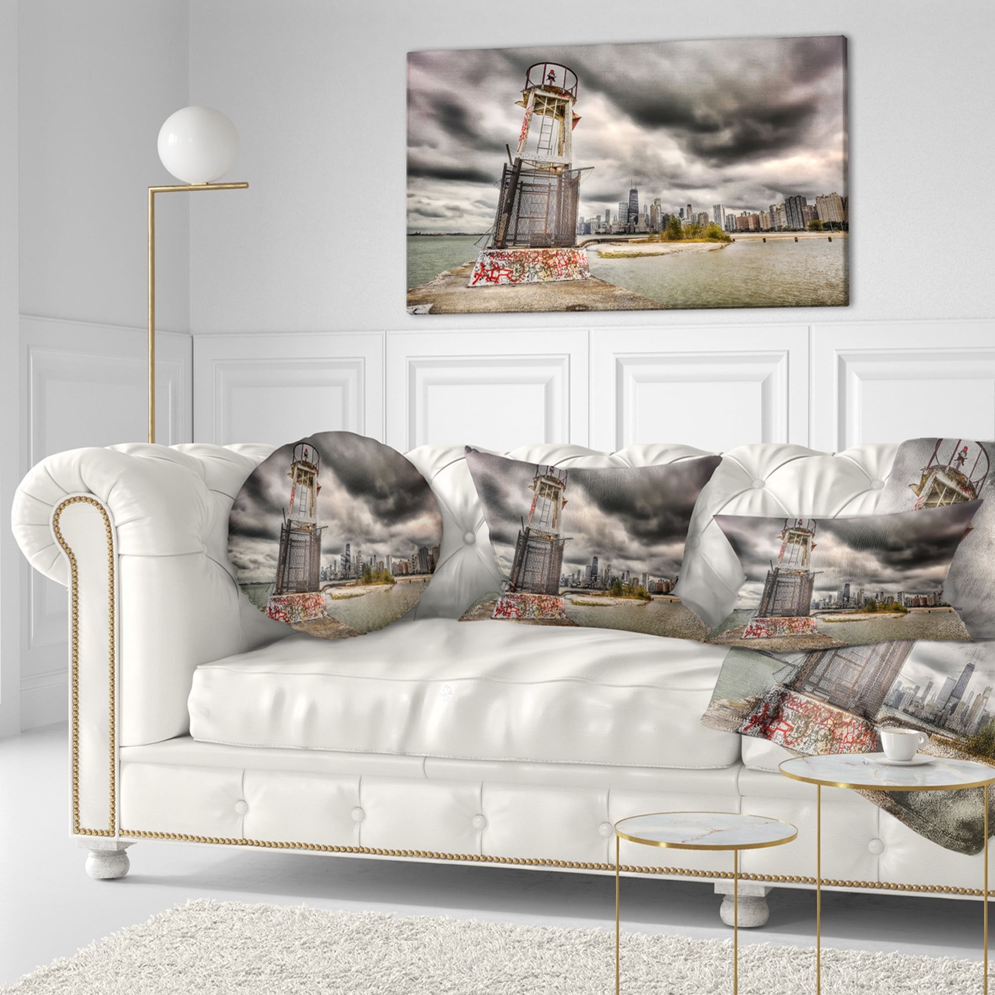 Designart 12" x 20" Multi-color Polyester Throw Pillow