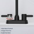 thumbnail image 7 of IVV Modern 3 Hole Matte Black Bathroom Faucets,4 Inch 2 Handles Centerset Bathroom Sink Faucet, 360 Degree Swivel Spout Bathroom Sink Faucet,Sink Faucets for RVs Bathroom Vanity, 7 of 7