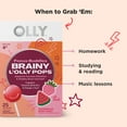 thumbnail image 3 of Olly Focus Buddies Brainy L’OLLY Pops, Kids 4+, Cognizin, Vitamins B6 & B12, Omega-3 Ala, Watermelon Strawberry Flavored Lollipops, 25 Ct, 3 of 9