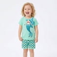 thumbnail image 2 of Rimyaw Toddler Girls Mermaid Pajama Set, 2-Piece Cotton Sleepwear, Short Sleeve Tee and Shorts, Soft Summer PJs, Sizes 3T, 2 of 6