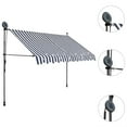 thumbnail image 3 of Casafoyer Manual Retractable Awning with LED 98.4" Blue and White, 3 of 3