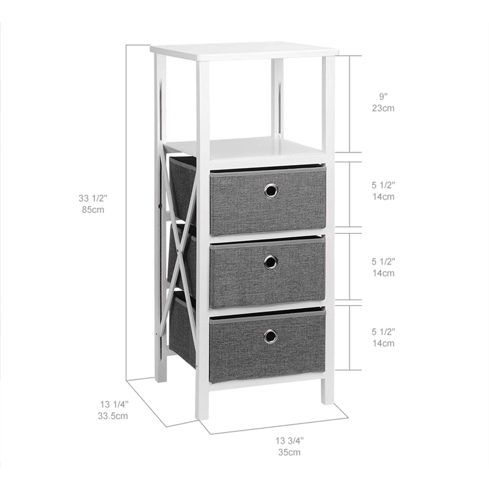 Sortwise 3 Drawer Nightstand Durable Mdf End Table Storage