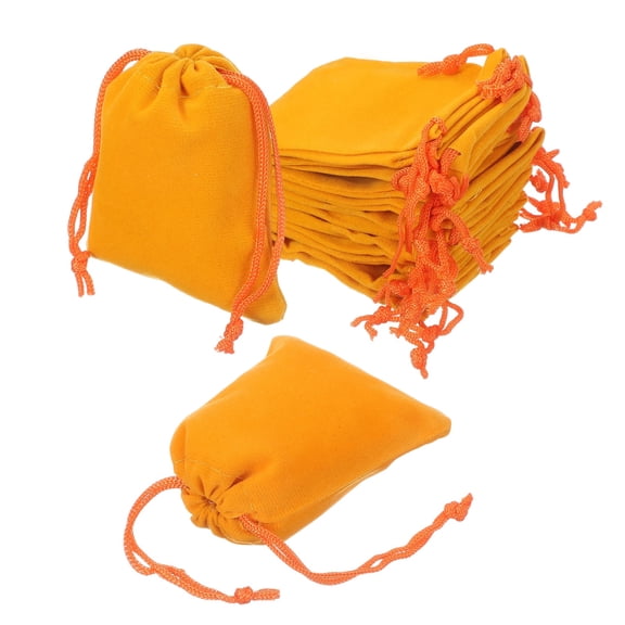 Uxcell 20 Pcs Velvet Drawstring Bag, 2.7 x 3.5 Inch Jewelry Velvet Pouches Gift Bags for Wedding Party Favor Candy Jewelry Packaging Organizing Storage, Orange