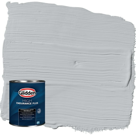 Glidden HEP Train / Gray Semi-Gloss Exterior Paint with Primer, 1 Quart