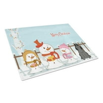 Caroline's Treasures Merry Christmas Carolers Cocker Spaniel Black Glass Cutting Board Large