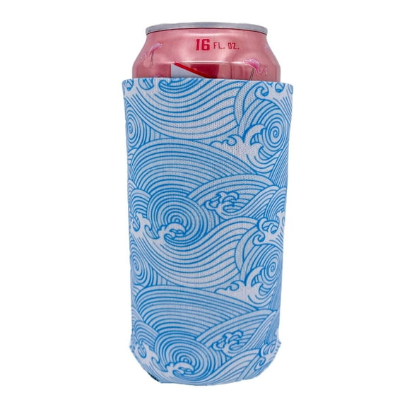 Blue Waves Pattern 16 oz. Can Coolie