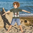 thumbnail image 3 of FORMRS Boys Rash Guard with Short Sleeves UPF 50+ Swim Shirts Sizes 3-12T, Gray Cute Snowmen, 3 of 6
