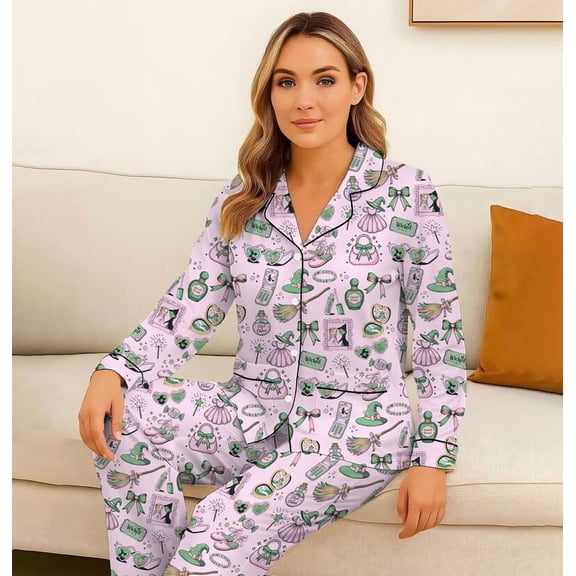 Halloween Witch Pajama Set, Wizard Party Pyjamas, Girly Magical Nightwear, Musical Movie Shirt, Holiday Matching Set